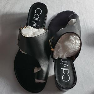 Calvin Klein's Daria mule toe ring sandal